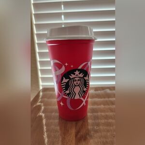 Starbucks Festive Red Cup with White Lid